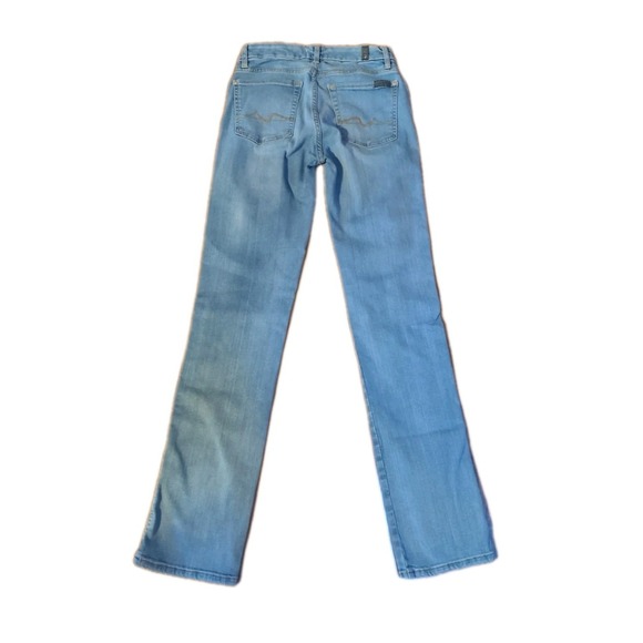 7 For All Mankind Jeans 27 Kimmie Straight Leg Dark Faded Wash Stretch Denim - Picture 2 of 11